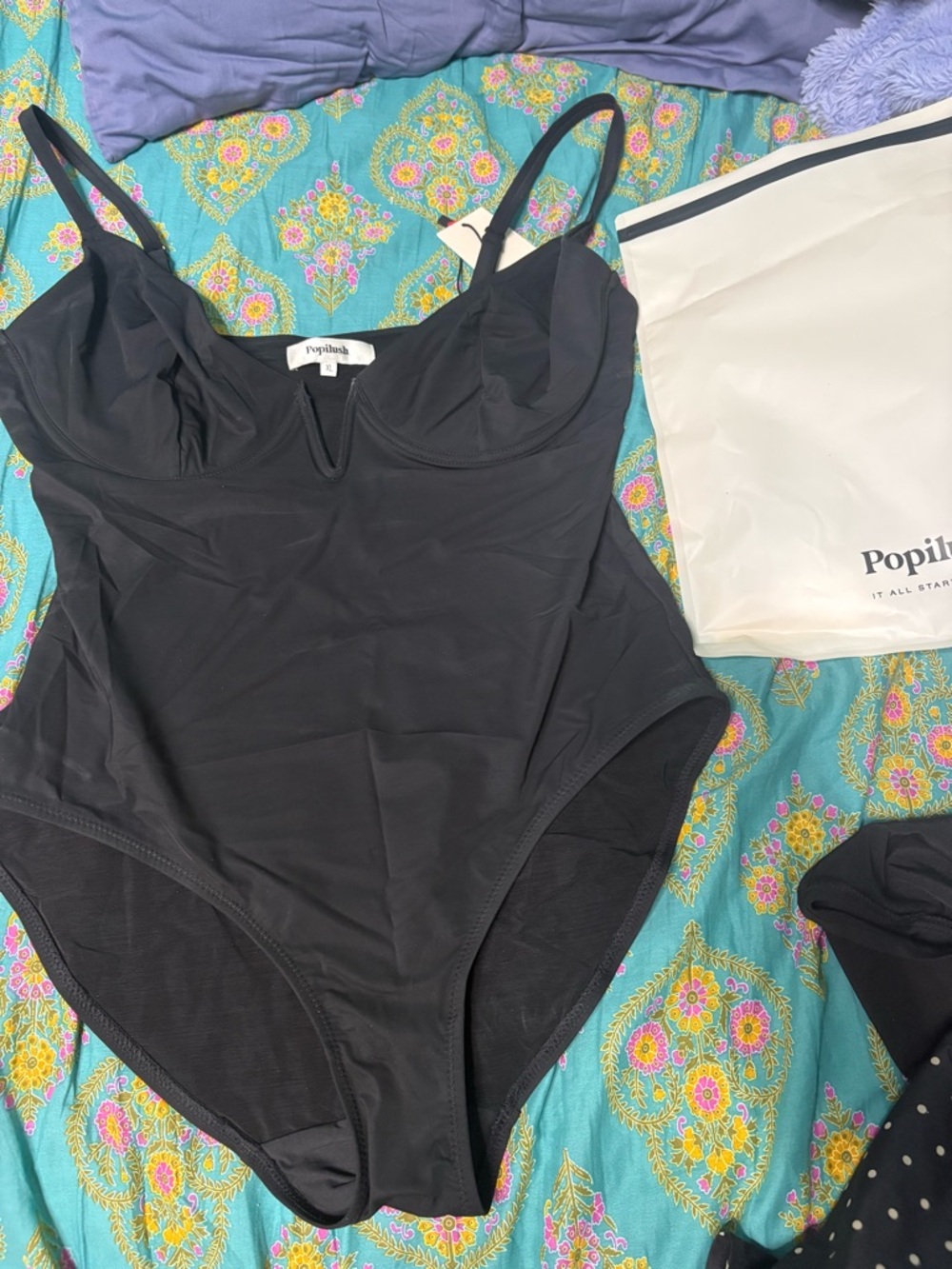 Popilush (Popilush) Black One-Piece Swimsuit XL with Tag